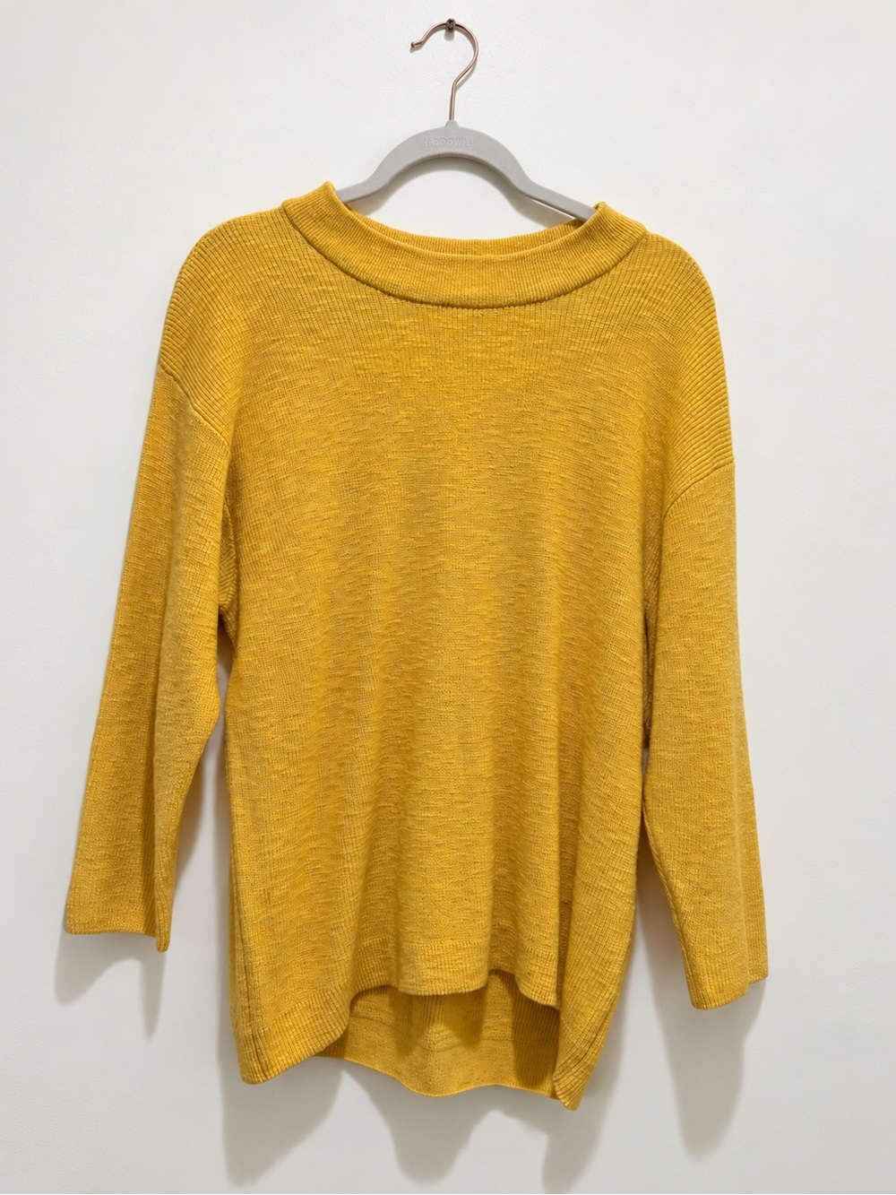 Free People FP Beach Mustard Yellow Cotton Blend Knit Sweater S